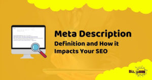 What is a Meta Description in SEO top image from BizcaBOOM